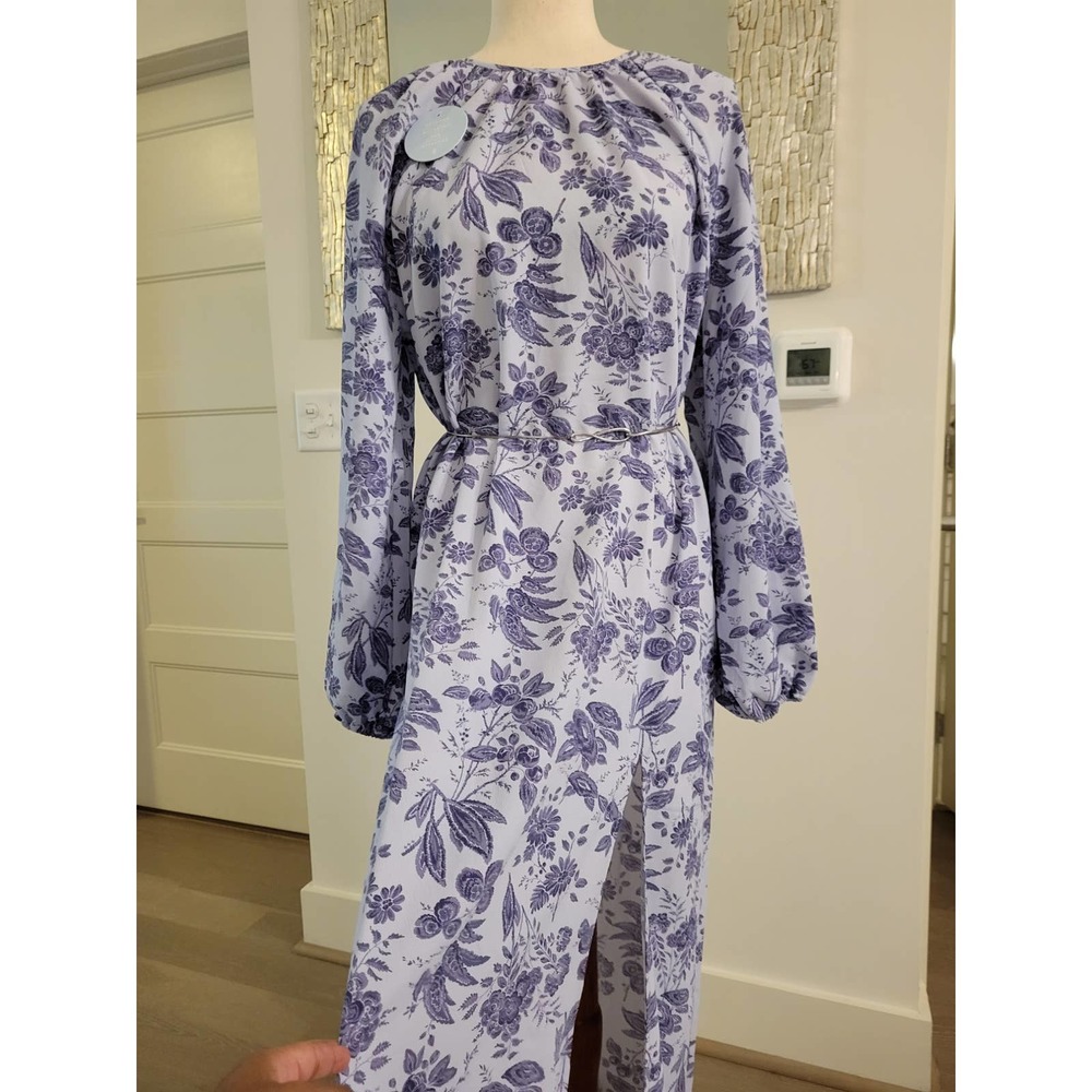 Hill House Simone Dress | Lilac Tonal Floral | Size Med - Picture 5 of 12